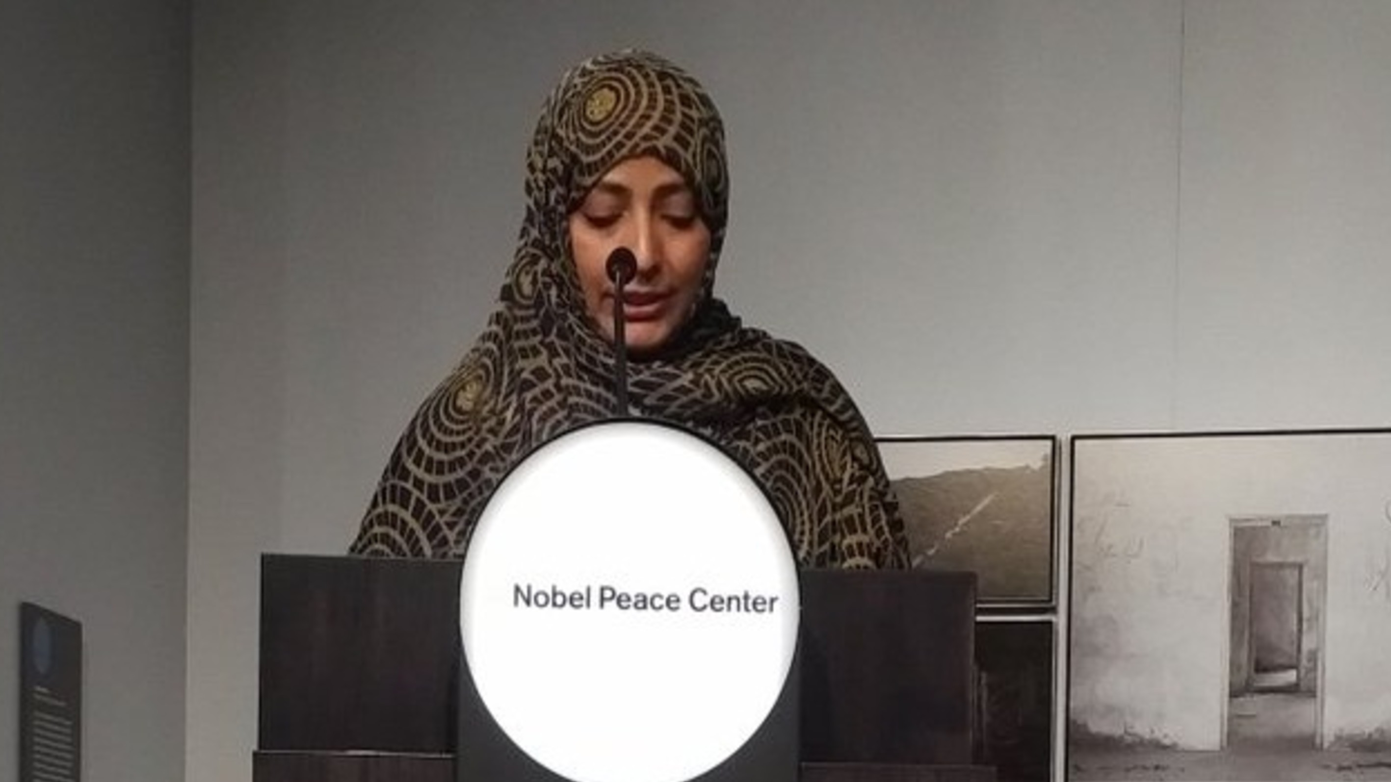 Tawakkol Karman at Nobel Peace Center in Norway: Tyrants have no place on path to peace